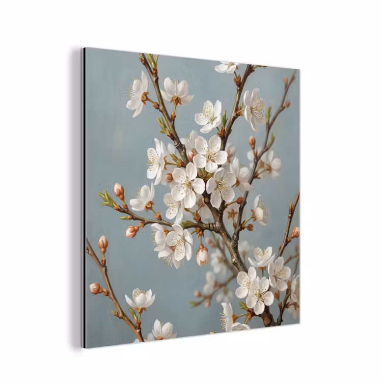 Botanisch - Stilleven - Blauw aluminium wit klein -3d