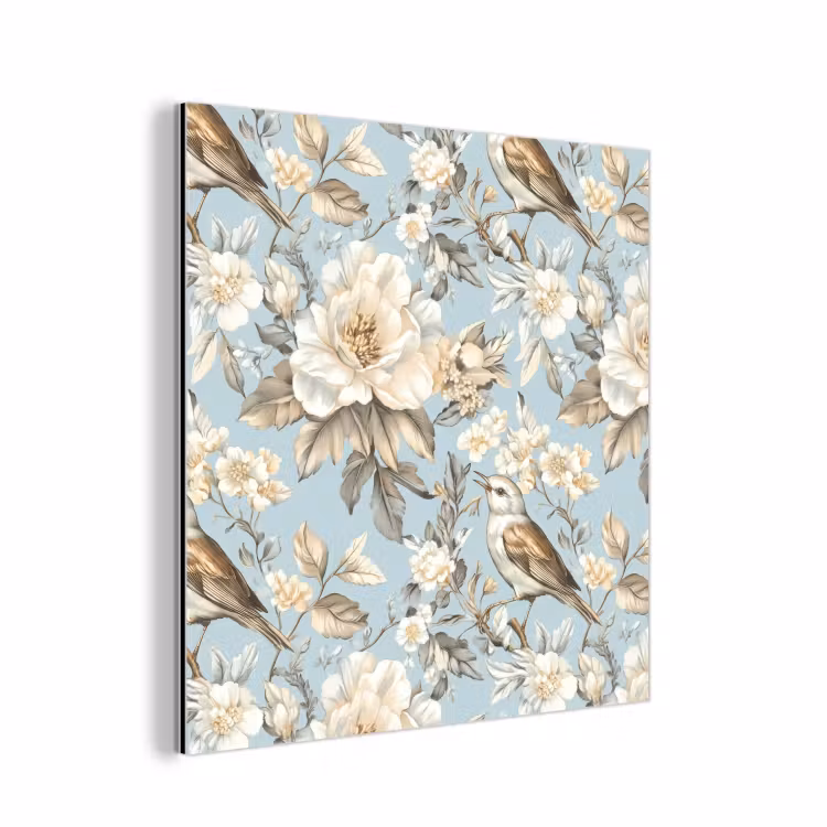 Botanisch - Zangvogel - Blauw aluminium wit klein 46 -3d