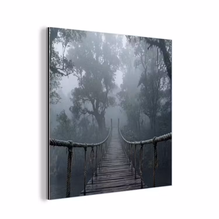 Brug - Jungle - Mist - Natuur aluminium wit klein -3d