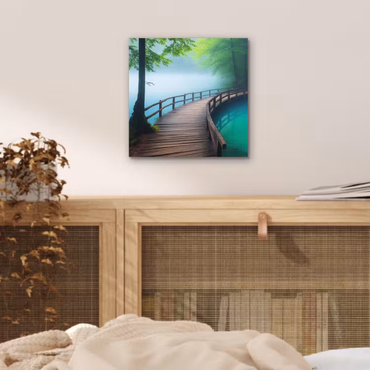 Brug - Water - Rivier - Bos aluminium wit klein -sfeer3