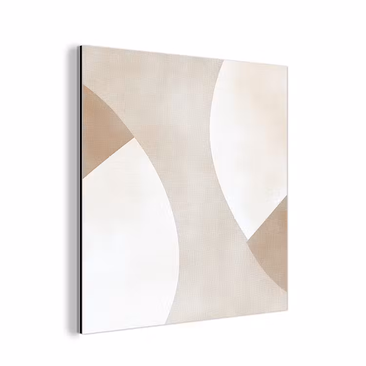 Bruin - Japandi - Abstract aluminium wit klein -3d