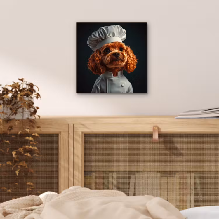 Bruin - Kok - Hondje aluminium wit klein -sfeer3