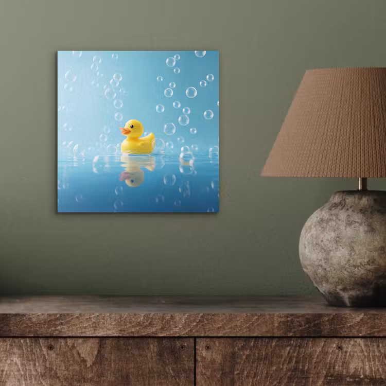 Bubbels - Badeend - Geel aluminium wit klein -sfeer2