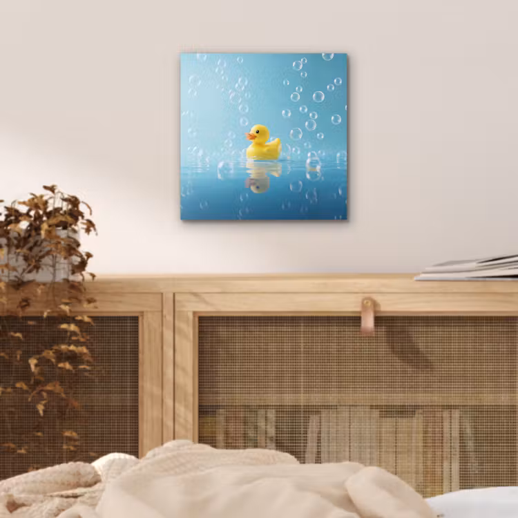 Bubbels - Badeend - Geel aluminium wit klein -sfeer3
