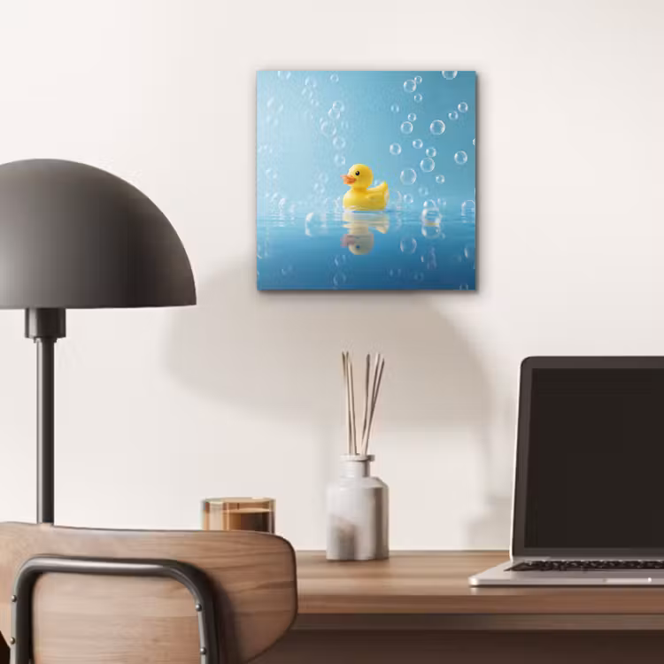 Bubbels - Badeend - Geel aluminium wit klein -sfeer5