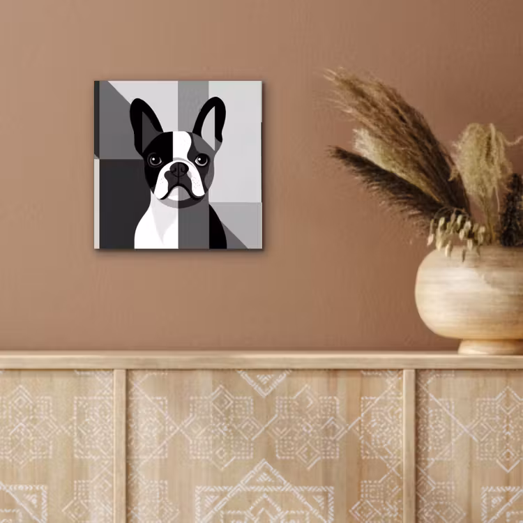 Buldog - Zwart - Abstract - Vlakken aluminium wit klein -sfeer4