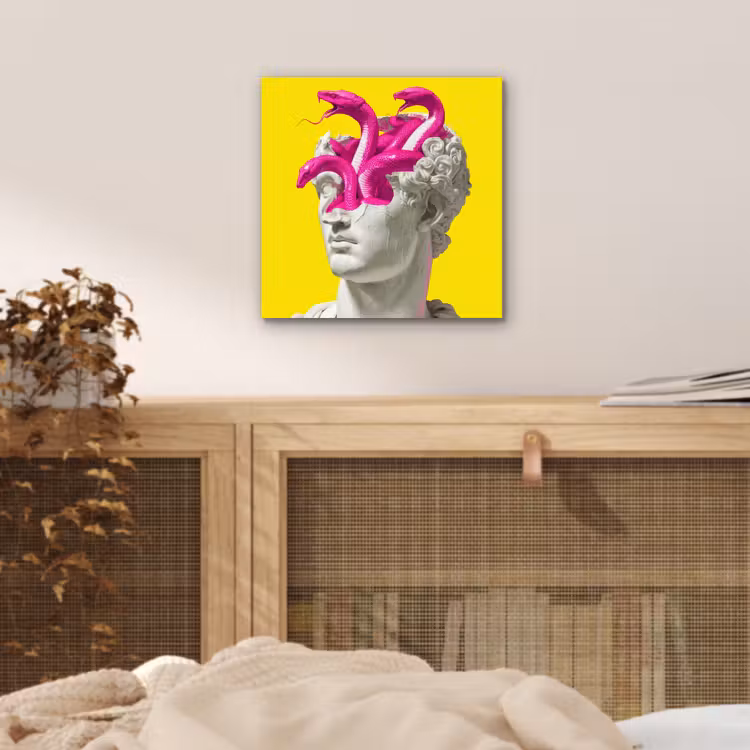 Buste - Slangen - Geel aluminium wit klein -sfeer3