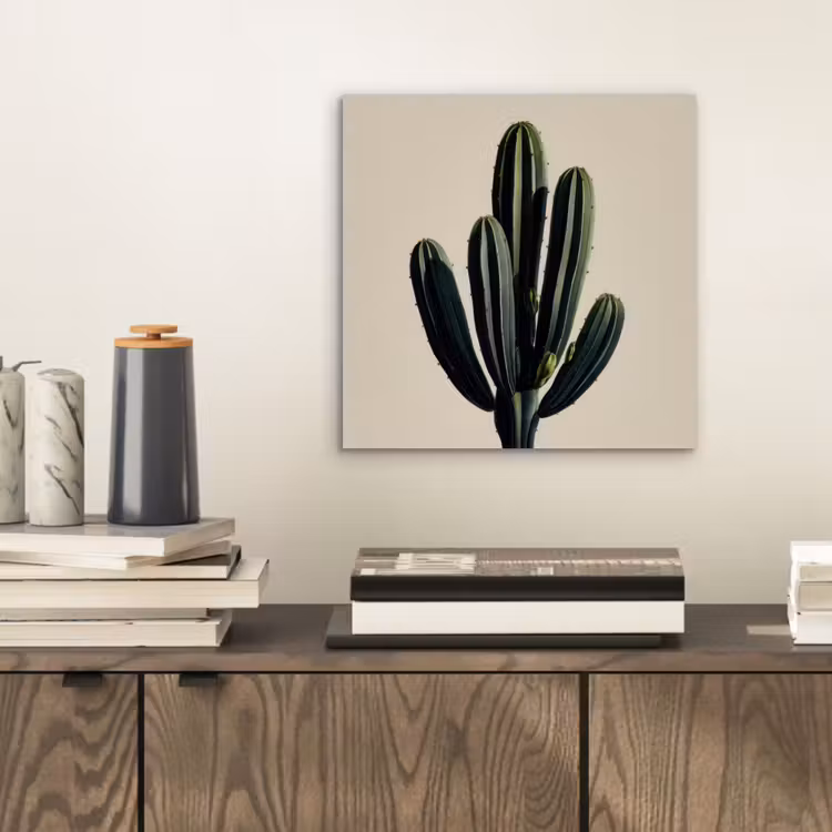 Cactus - Subtiel - Groen aluminium wit klein -sfeer1