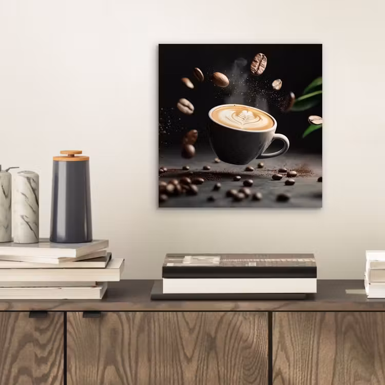 Cappuccino - Kop - Bonen - Bruin aluminium wit klein -sfeer1