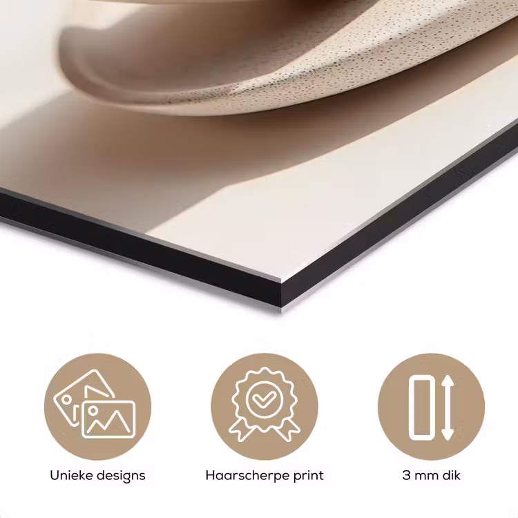 Cappuccino - Schuim - Schotel - Beige aluminium wit klein -closeup_NL