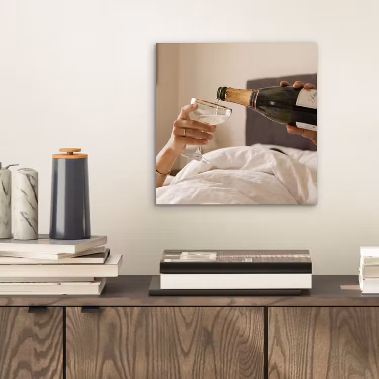 Champagne - Bed - Bubbels aluminium wit klein -sfeer1
