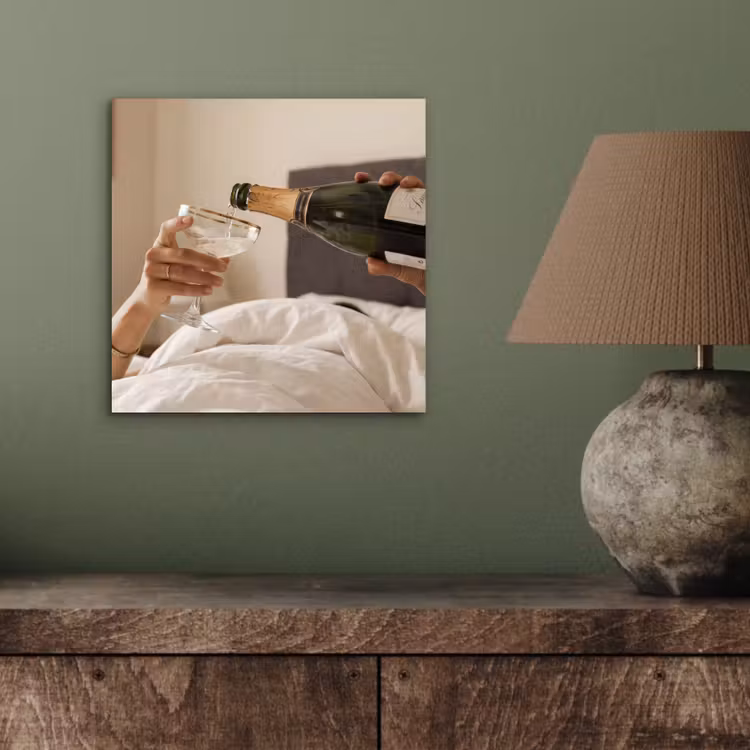 Champagne - Bed - Bubbels aluminium wit klein -sfeer2