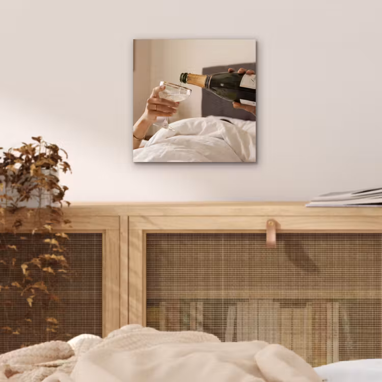 Champagne - Bed - Bubbels aluminium wit klein -sfeer3