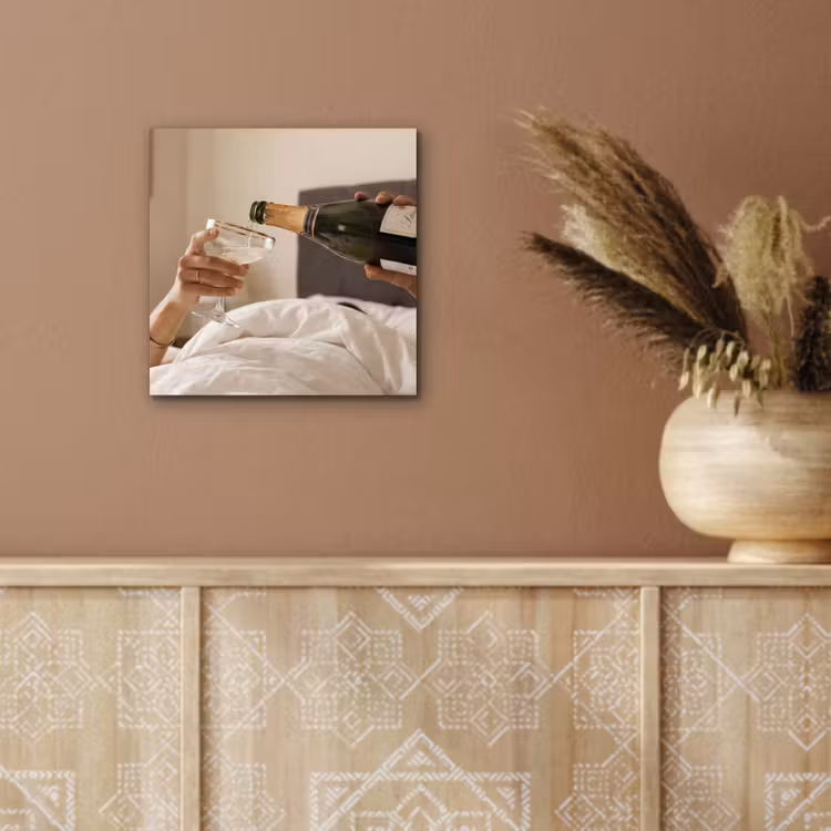 Champagne - Bed - Bubbels aluminium wit klein -sfeer4
