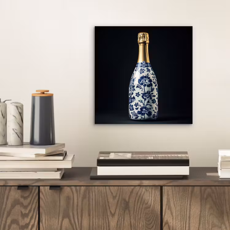 Champagne - Bloemen - Goud - Chique aluminium wit klein -sfeer1