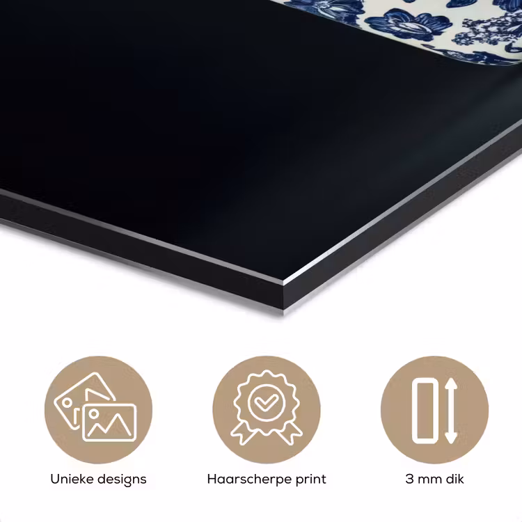 Champagne - Bloemen - Goud - Chique aluminium wit klein -closeup_NL