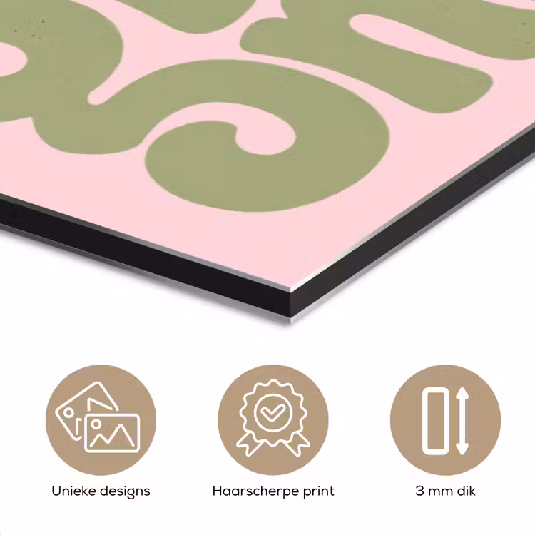 Chase greatness - Groen - Roze - Retro aluminium wit klein -closeup_NL