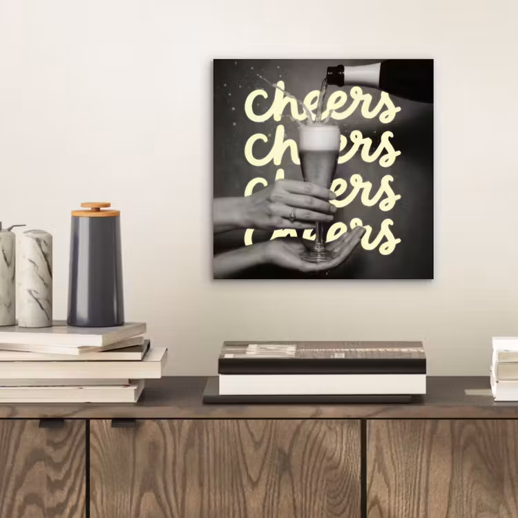 Cheers - Wijn - Zwart - Wit aluminium wit klein -sfeer1