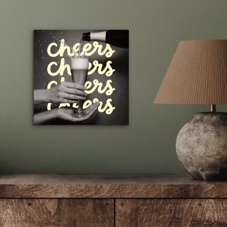 Cheers - Wijn - Zwart - Wit aluminium wit klein -sfeer2