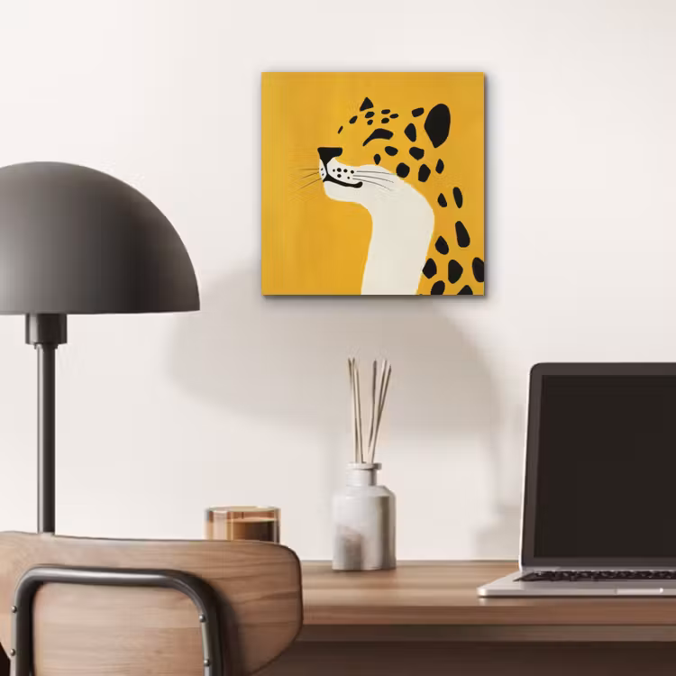 Cheetah - Illustratie - Geel aluminium wit klein -sfeer5