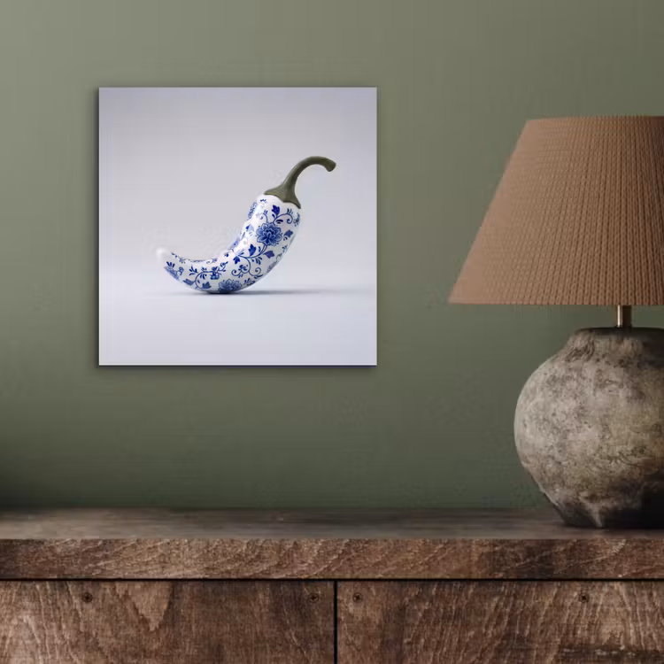 Chilipeper - Keramiek - Blauw aluminium wit klein -sfeer2