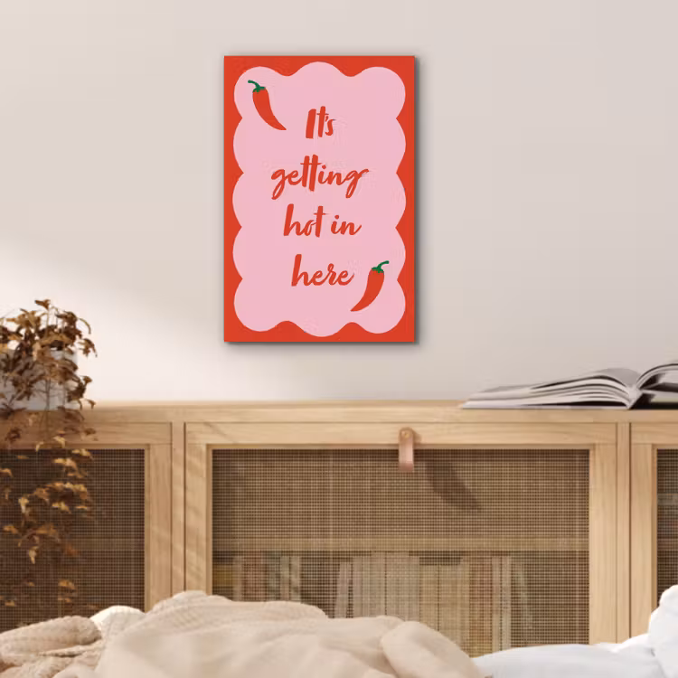 Chilipeper - Red - Hot - Quotes aluminium wit klein -sfeer3
