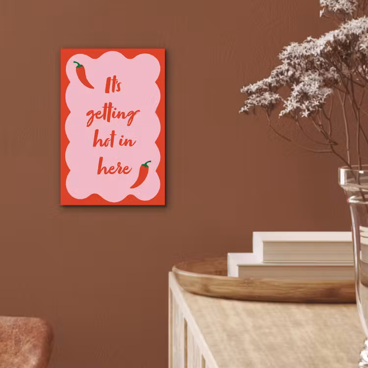 Chilipeper - Red - Hot - Quotes aluminium wit klein -sfeer4
