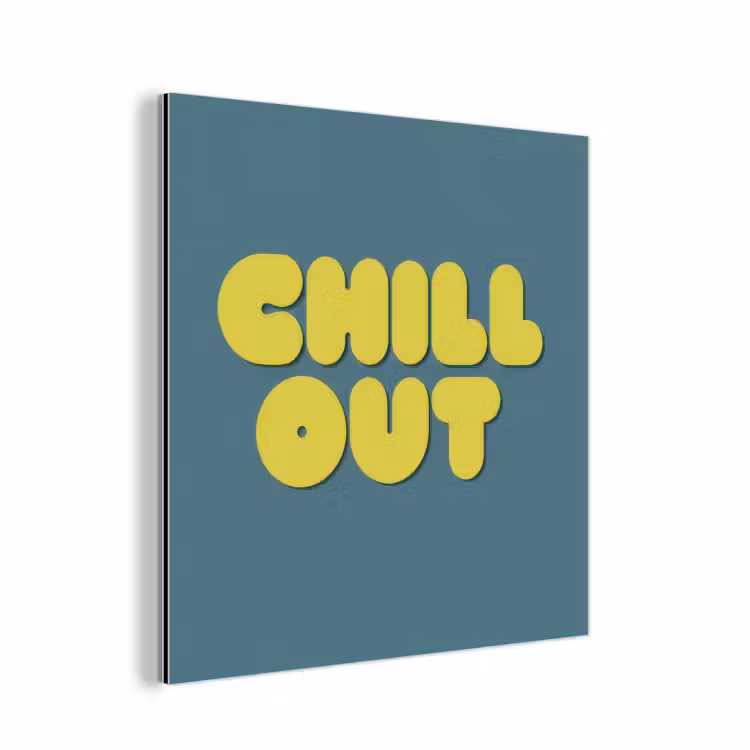 Chill out - Geel - Blauw aluminium wit klein -3d