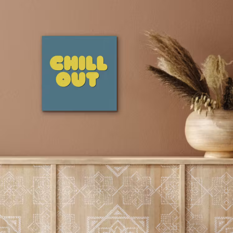 Chill out - Geel - Blauw aluminium wit klein -sfeer4