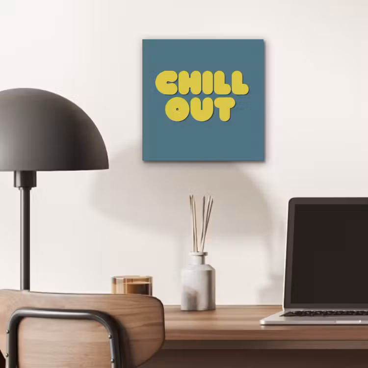 Chill out - Geel - Blauw aluminium wit klein -sfeer5