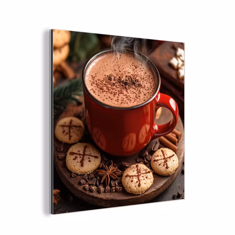 Chocolademelk - Mok - Winter - Kerst - Gezelligheid aluminium wit klein -3d