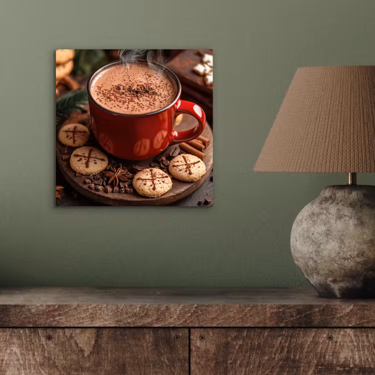 Chocolademelk - Mok - Winter - Kerst - Gezelligheid aluminium wit klein -sfeer2