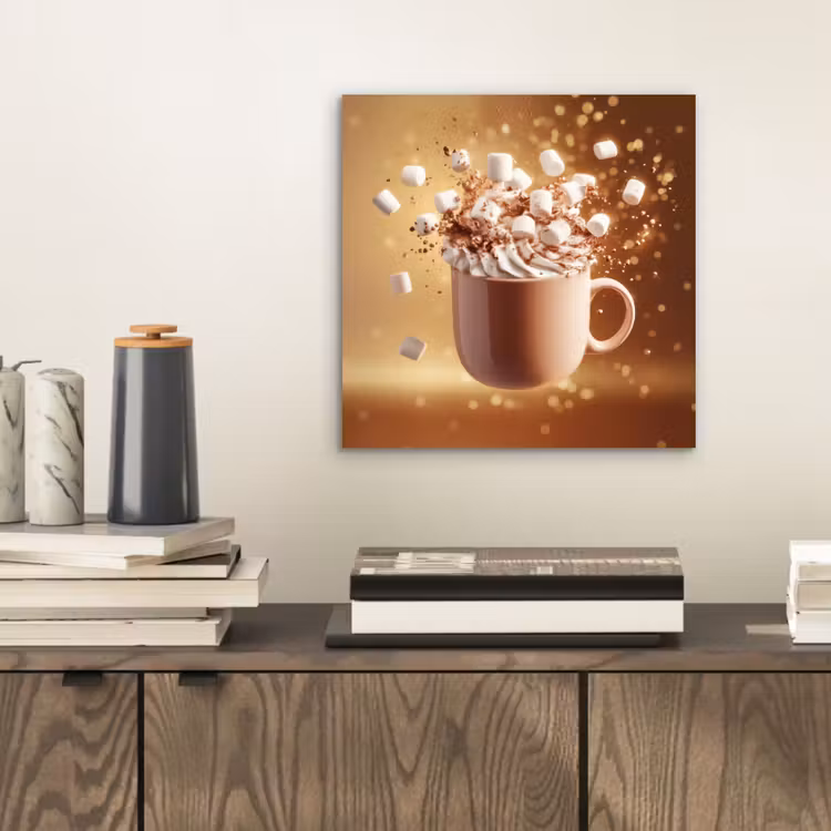 Chocomelk - Drinken - Warm - Bruin aluminium wit klein -sfeer1