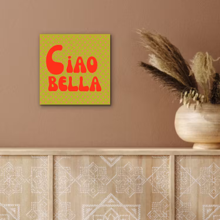 Ciao bella - Rood - Groen - Stippen aluminium wit klein -sfeer4