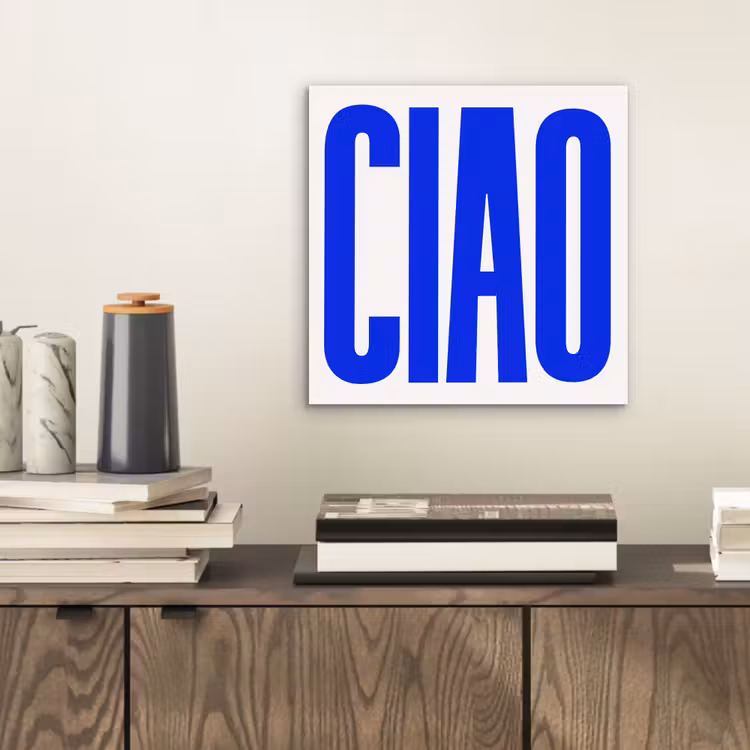 Ciao - Hoofdletters - Blauw - Minimalistisch aluminium wit klein -sfeer1