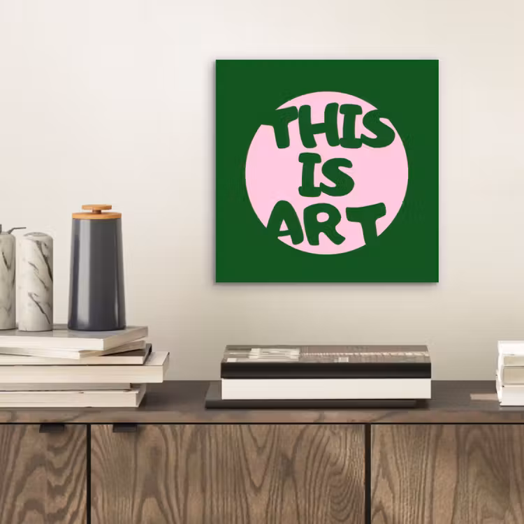 Cirkel - Roze - Tekst - Art aluminium wit klein -sfeer1