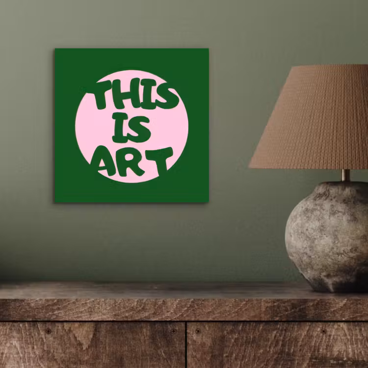 Cirkel - Roze - Tekst - Art aluminium wit klein -sfeer2