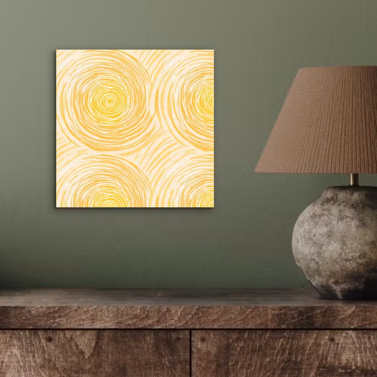 Cirkels - Abstract - Artistiek - Geel aluminium wit klein 46 -sfeer2