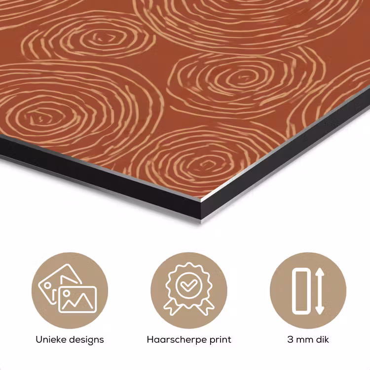 Cirkels - Abstract - Artistiek - Terracotta aluminium wit klein 46 -closeup_NL