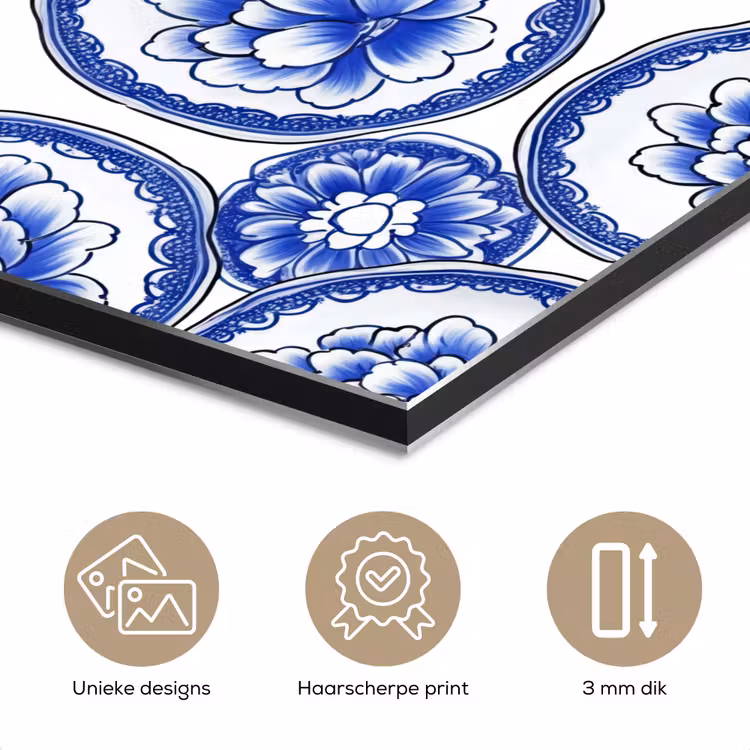 Cirkels - Bloemen - Blauw aluminium wit klein 46 -closeup_NL