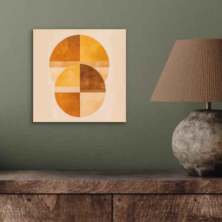 Cirkels - Geel - Minimalistisch aluminium wit klein -sfeer2