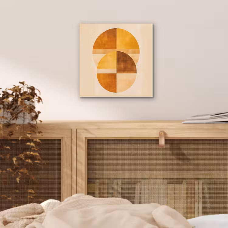 Cirkels - Geel - Minimalistisch aluminium wit klein -sfeer3