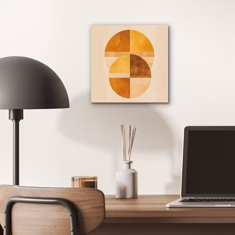 Cirkels - Geel - Minimalistisch aluminium wit klein -sfeer5