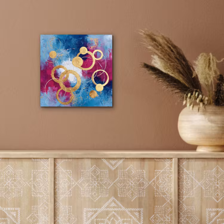 Cirkels - Goud - Abstract aluminium wit klein -sfeer4