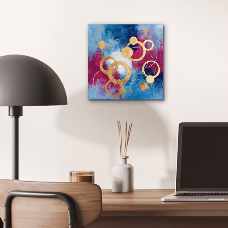 Cirkels - Goud - Abstract aluminium wit klein -sfeer5