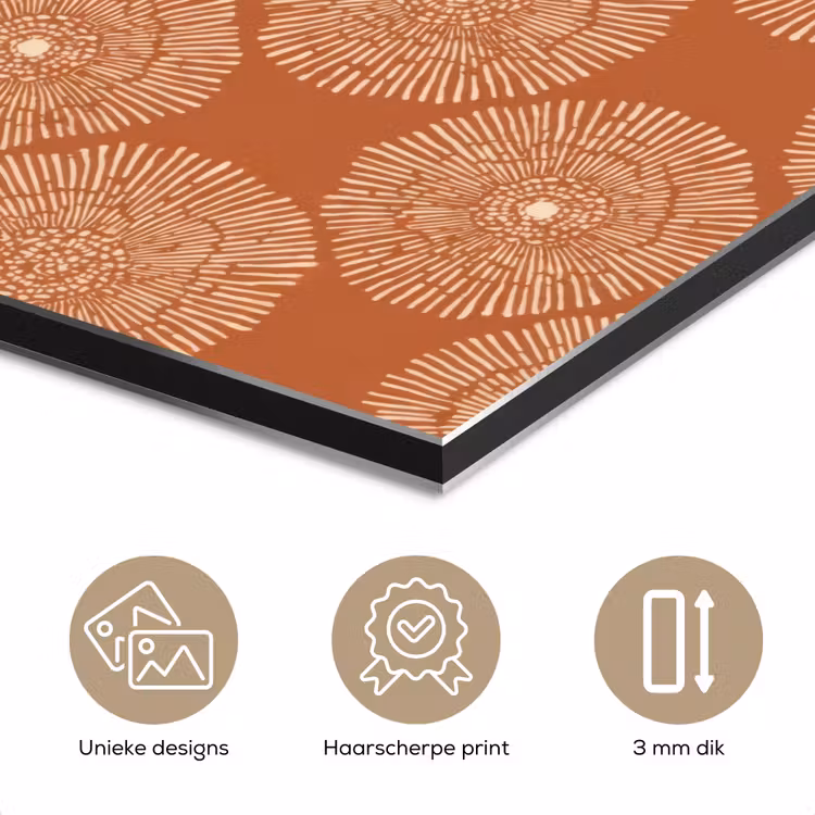 Cirkels - Grafisch - Patroon - Terracotta aluminium wit klein 46 -closeup_NL