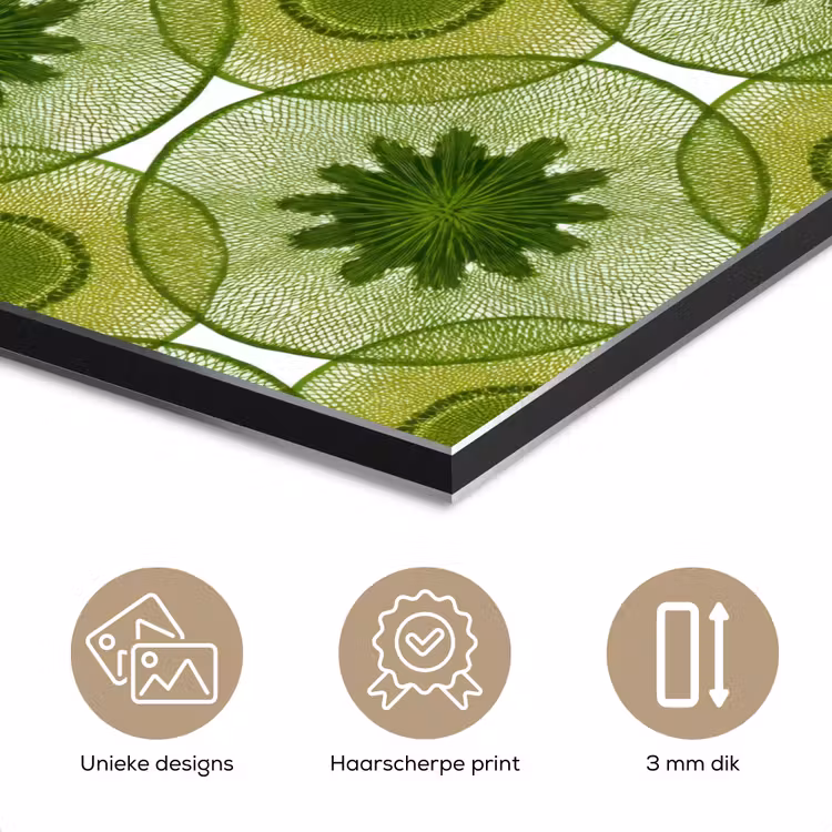 Cirkels - Patroon - Groen aluminium wit klein 46 -closeup_NL