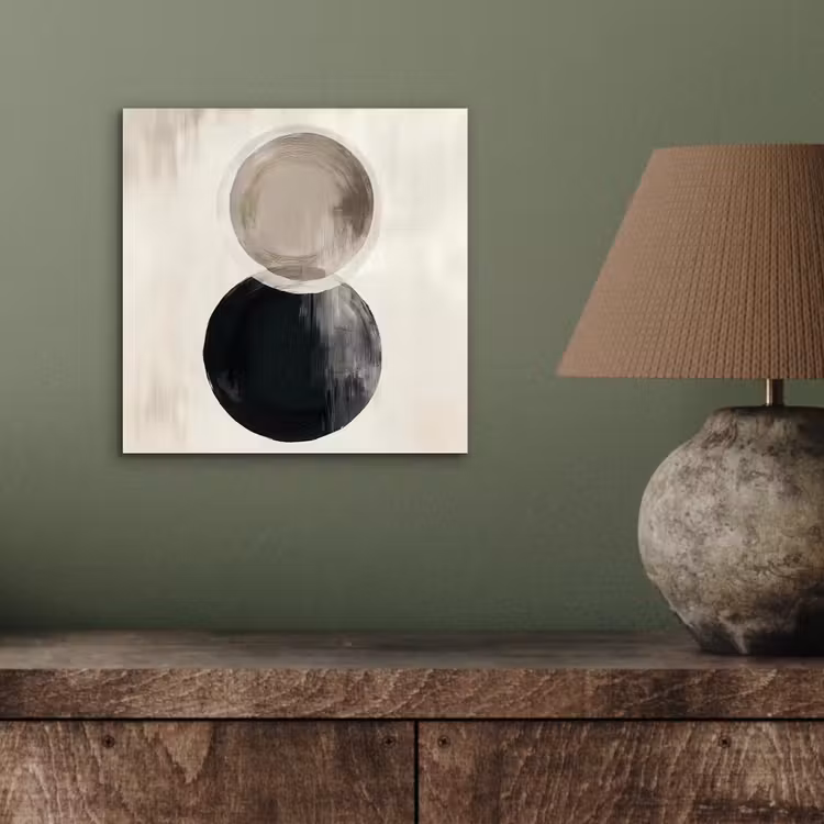Cirkels - Vorm - Beige - Abstract aluminium wit klein -sfeer2