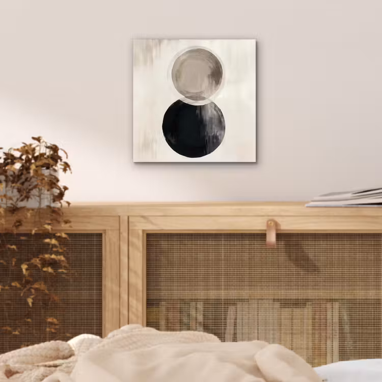 Cirkels - Vorm - Beige - Abstract aluminium wit klein -sfeer3