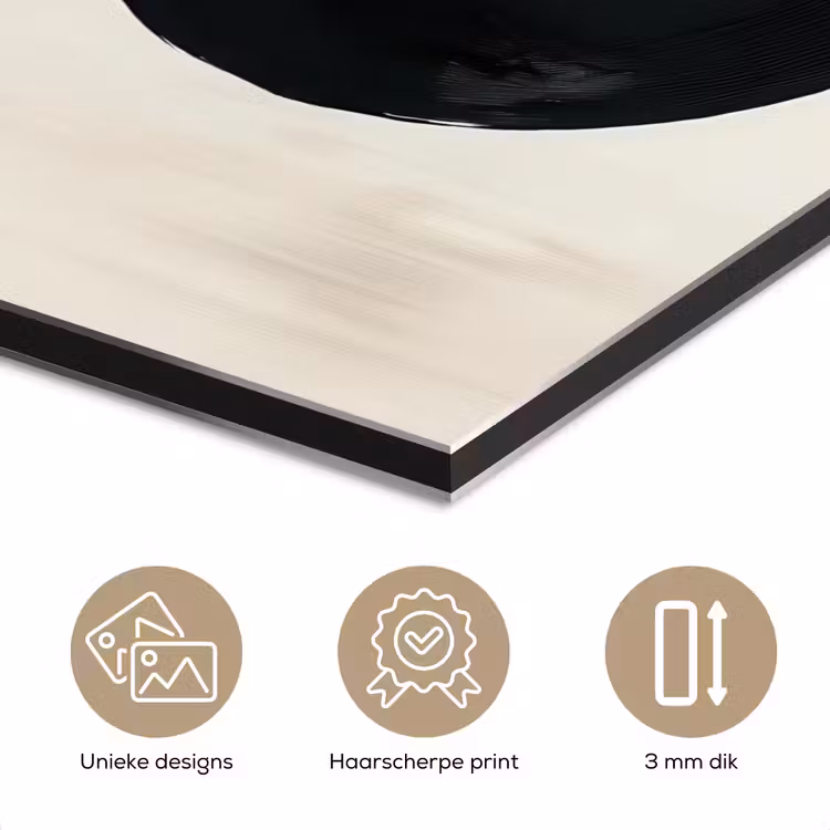 Cirkels - Vorm - Beige - Abstract aluminium wit klein -closeup_NL